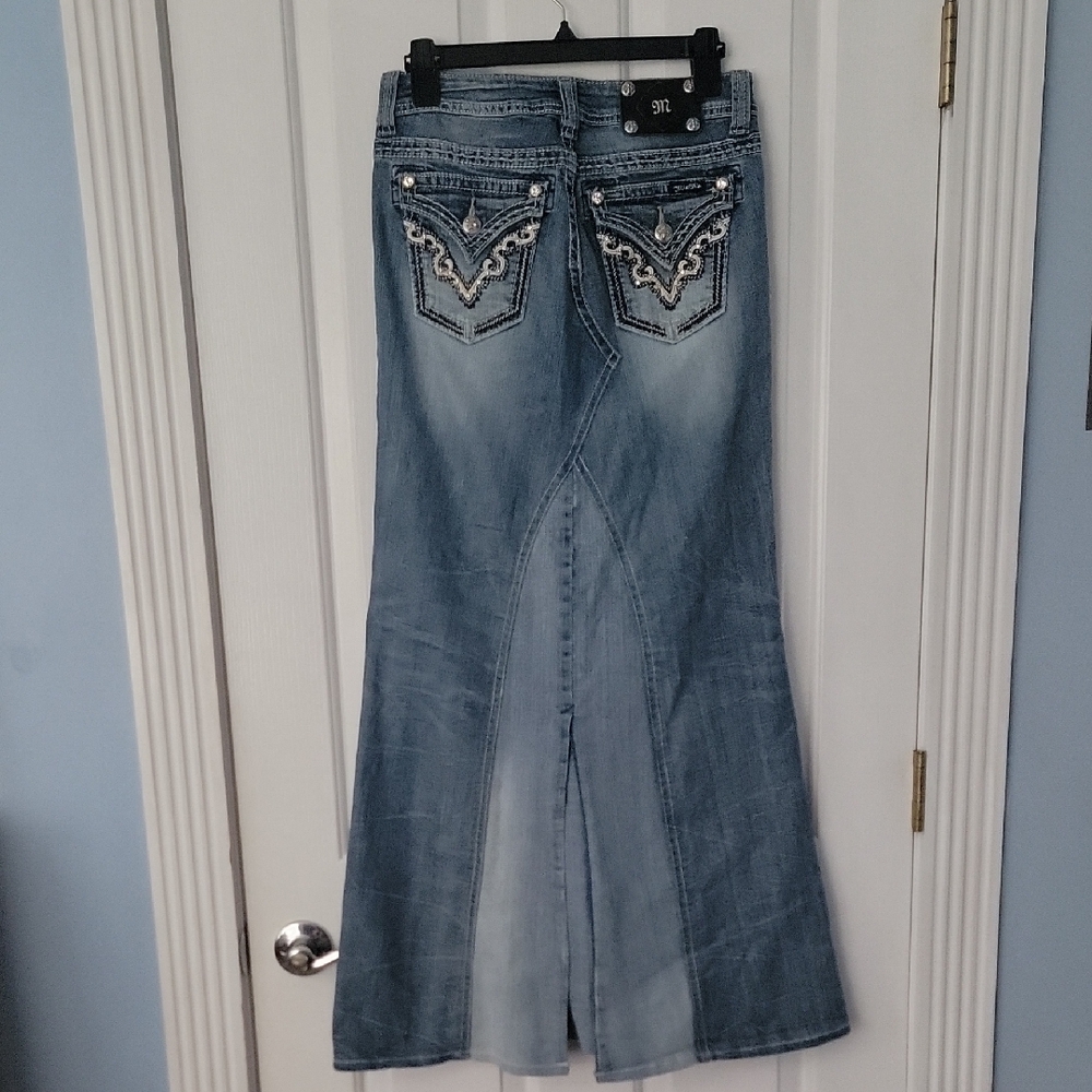 MISS ME DENIM SKIRT JEANS UNIQUE 27 MAXI
